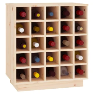 Natural Wood Wine Rack Elegant Storage for Bottles and Glassware